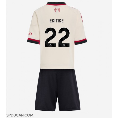 Dječji Nogometni Dres Liverpool Hugo Ekitike #22 Gostujuci 2025-26 Kratak Rukav (+ Kratke hlače)